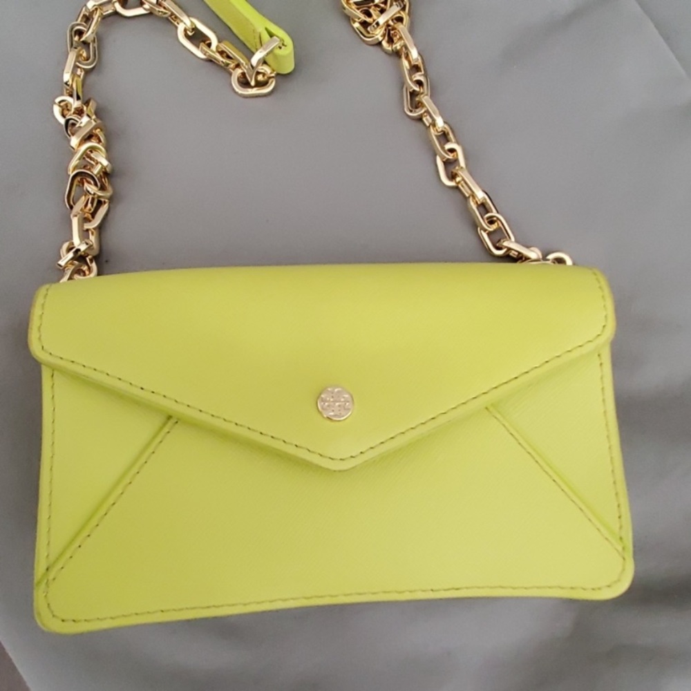 ToryBurch Kira mini neonyellow crossbody envelope